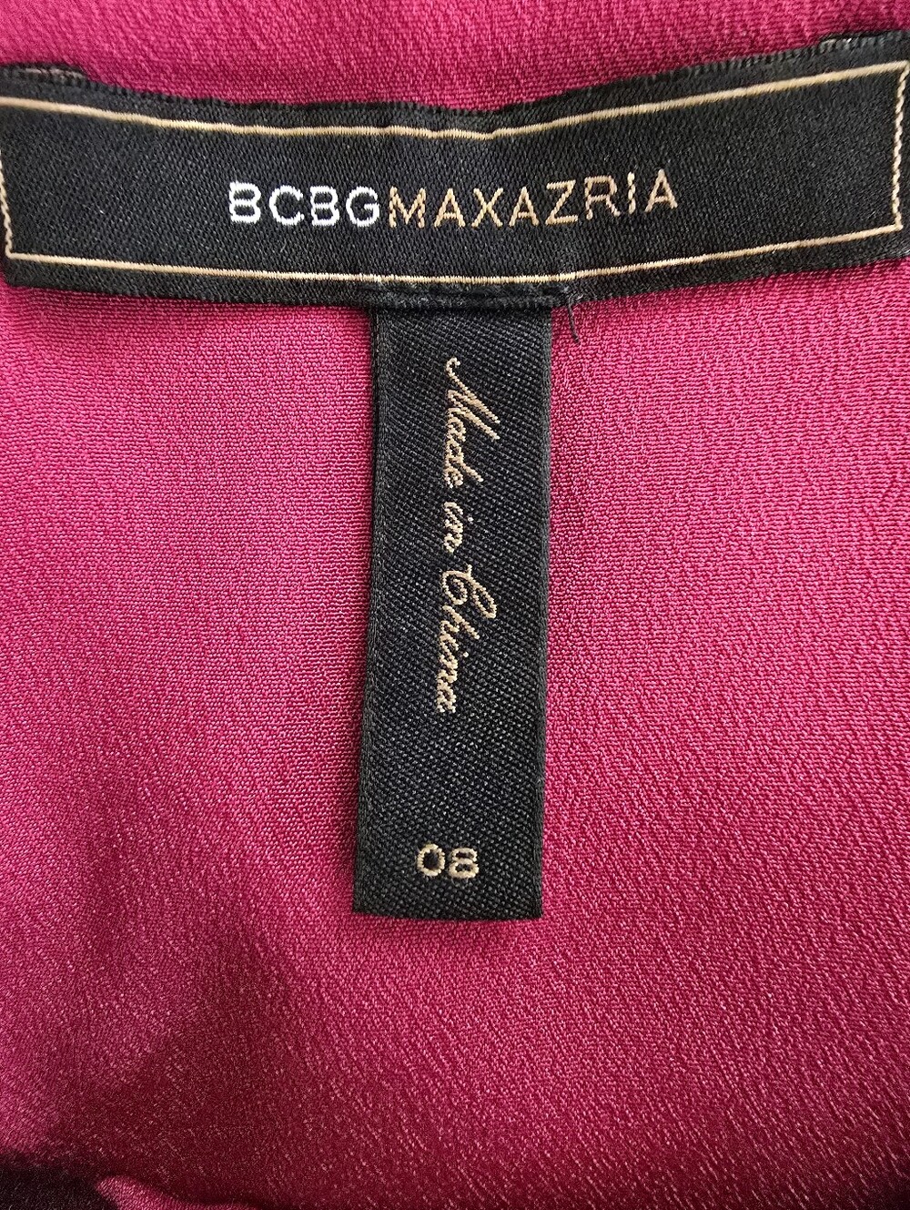 BCBGMAXAZRIA Magenta Swirl Satin Sleeveless Cocktail Mini Dress - Picture 12 of 13